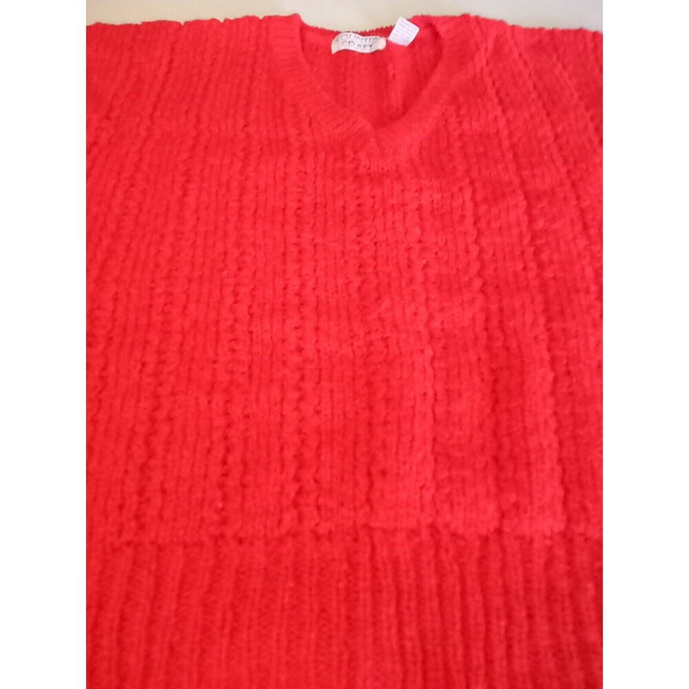 Vintage Women's Country Crafts Open  Net Red Sweater‎ Vest Size 42